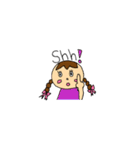 Girl braids with ribbon（個別スタンプ：24）