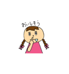 Girl braids with ribbon（個別スタンプ：25）