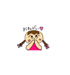Girl braids with ribbon（個別スタンプ：27）