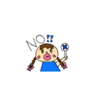 Girl braids with ribbon（個別スタンプ：32）