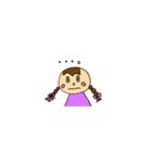Girl braids with ribbon（個別スタンプ：33）