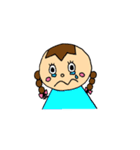 Girl braids with ribbon（個別スタンプ：40）