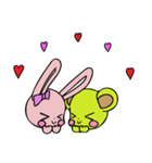 ぷちりぼんエリーのうさちゃんくまちゃん（個別スタンプ：37）