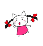 pigtails cat girl（個別スタンプ：1）