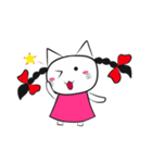 pigtails cat girl（個別スタンプ：3）