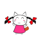 pigtails cat girl（個別スタンプ：8）