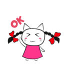 pigtails cat girl（個別スタンプ：14）