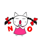 pigtails cat girl（個別スタンプ：15）