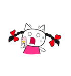 pigtails cat girl（個別スタンプ：18）