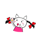 pigtails cat girl（個別スタンプ：19）