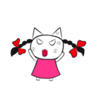 pigtails cat girl（個別スタンプ：23）