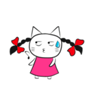 pigtails cat girl（個別スタンプ：24）