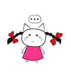 pigtails cat girl（個別スタンプ：27）