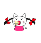 pigtails cat girl（個別スタンプ：35）