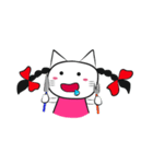pigtails cat girl（個別スタンプ：36）