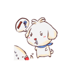 "water water" the white dog life（個別スタンプ：34）