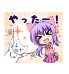 にゃ！リボン娘と猫の日常（個別スタンプ：1）