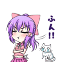 にゃ！リボン娘と猫の日常（個別スタンプ：2）