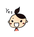 まる顔女子 2（個別スタンプ：1）