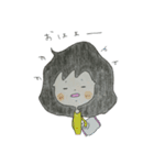 手描きの女の子（個別スタンプ：1）