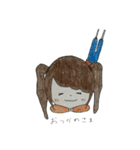 手描きの女の子（個別スタンプ：3）