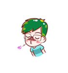 Green Hair Boy（個別スタンプ：4）