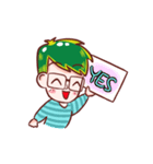 Green Hair Boy（個別スタンプ：6）