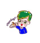 Green Hair Boy（個別スタンプ：7）