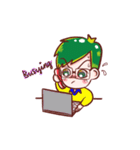 Green Hair Boy（個別スタンプ：13）