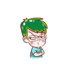 Green Hair Boy（個別スタンプ：17）