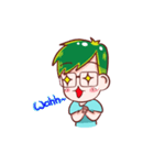 Green Hair Boy（個別スタンプ：21）