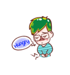 Green Hair Boy（個別スタンプ：33）