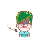 Green Hair Boy（個別スタンプ：39）