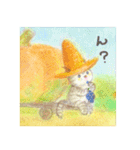 麦藁帽子をかぶった猫（個別スタンプ：2）