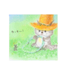 麦藁帽子をかぶった猫（個別スタンプ：5）