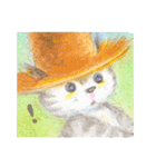 麦藁帽子をかぶった猫（個別スタンプ：7）