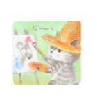 麦藁帽子をかぶった猫（個別スタンプ：24）