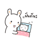 Rabbit and small cat（個別スタンプ：40）