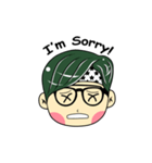 Cute Boy with Green Hair（個別スタンプ：7）