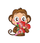 Jodd ＆ Jaow:The little naughty monkey 2.（個別スタンプ：19）