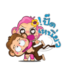 Jodd ＆ Jaow:The little naughty monkey 2.（個別スタンプ：27）