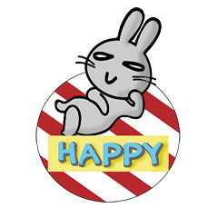 [LINEスタンプ] HAPPY # gray than the rabbit