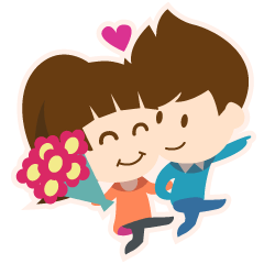 [LINEスタンプ] Otto and Onna Happy Together