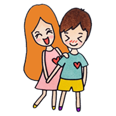 [LINEスタンプ] Pink dress with red heart