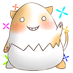 [LINEスタンプ] Colorful Eggshell Cat