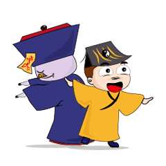 [LINEスタンプ] Uncle Zombie and Boy Taoist