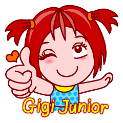 [LINEスタンプ] Gigi Junior Young Funny Girl (EN)