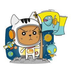[LINEスタンプ] Spaceman Catdy