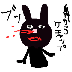 [LINEスタンプ] 色も腹も黒いうさぎ