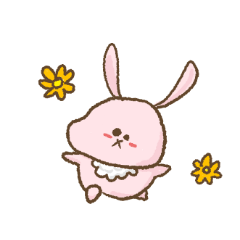 [LINEスタンプ] 表情が硬いウサギジョン